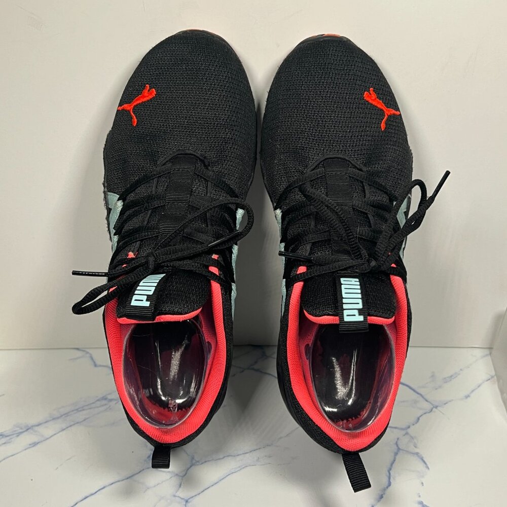 Puma Womens Size 9 Black Sneakers with Coral and Light Teal Accents - Picture 4 of 8